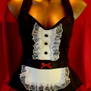 French maid leather lace front