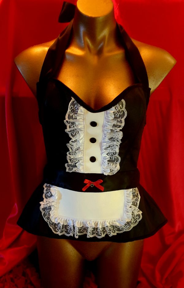 French maid leather lace front