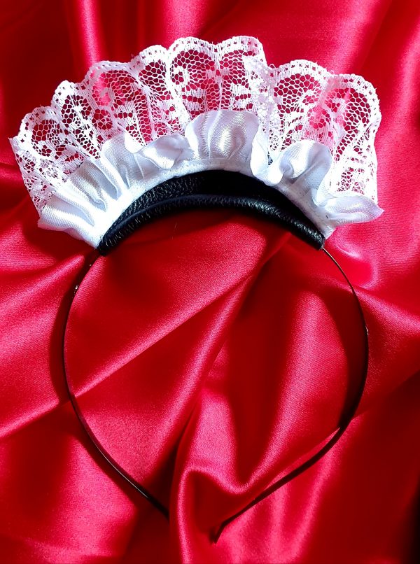 French maid leather lace headpiece