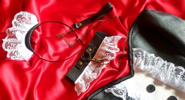 French maid leather lace accessories